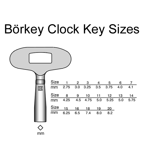 0,1,2,13,14 Hi-Lo Number Sizes 5 Prong Clock Key 